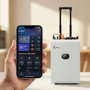 Керування зарядною станцією RahVolt DOVA 505 через мобільний застосунок на смартфоні.