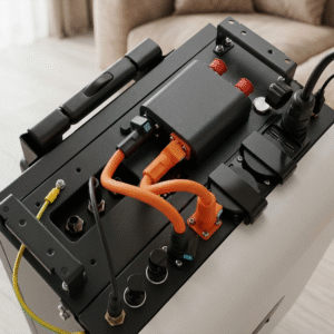 Внутрішня проводка, силові кабелі та панель портів зарядної станції RahVolt DOVA 505.